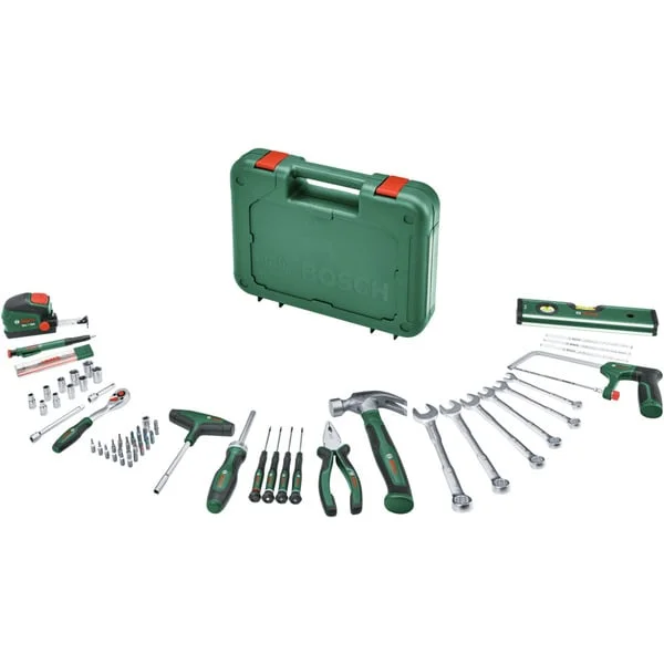 Bosch Heimwerken & Garten Advanced Hand Tool S, 64-teilig, Werkzeug-Set (grün, mit Werkzeugkoffer)
