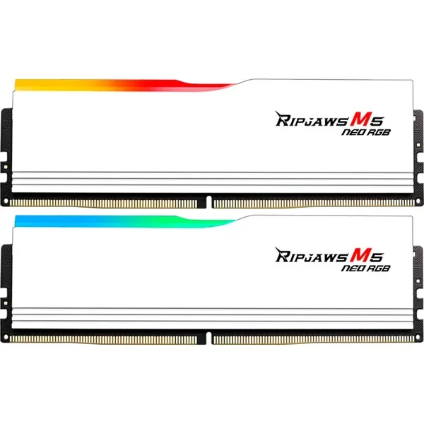 G.Skill DIMM 64 GB DDR5-6000 (2x 32 GB) Dual-Kit, Arbeitsspeicher (weiß, F5-6000J3636F32GX2-RM5NRW, Ripjaws M5 Neo RGB, INTEL XMP, AMD EXPO)