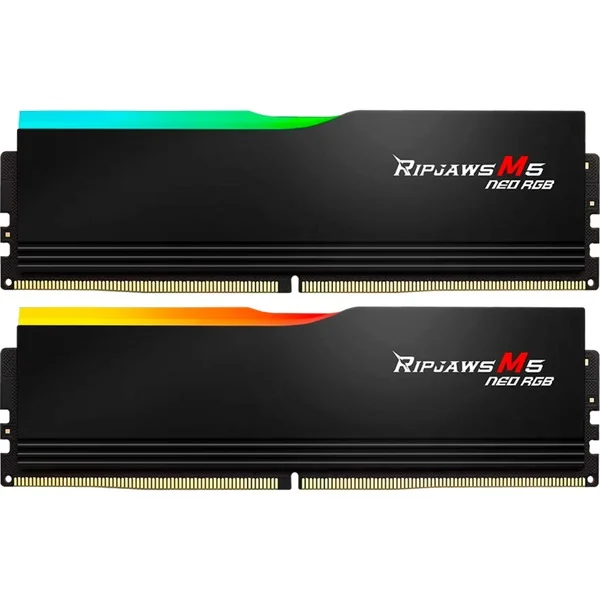 G.Skill DIMM 64 GB DDR5-6000 (2x 32 GB) Dual-Kit, Arbeitsspeicher (schwarz, F5-6000J3636F32GX2-RM5NRK, Ripjaws M5 Neo RGB, AMD EXPO)