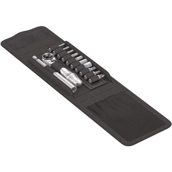 Wera Metall-Knarre Bicycle Set 1 (silber/schwarz, 12-teilig, mit Bit-Ratsche)