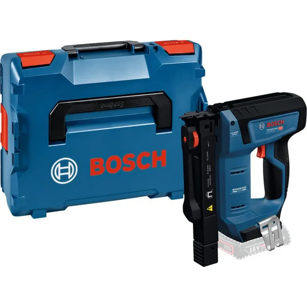 Bosch Professional Akku-Holzklammerer GTH 18V-14 Professional solo, 18Volt, Elektrotacker (blau/schwarz, ohne Akku und Ladegerät, in L-BOXX)
