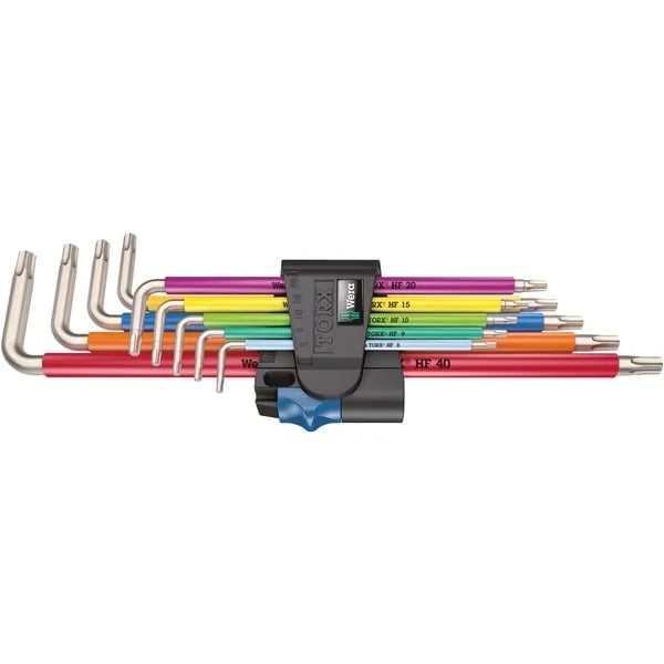 Wera Winkelschlüsselsatz 3967/9 TX SXL Multicolour HF Stainless 1, Schraubendreher (Edelstahl, mit Halteclip)
