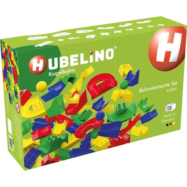 Hubelino Kugelbahn 128-teiliges Bahnelemente Set