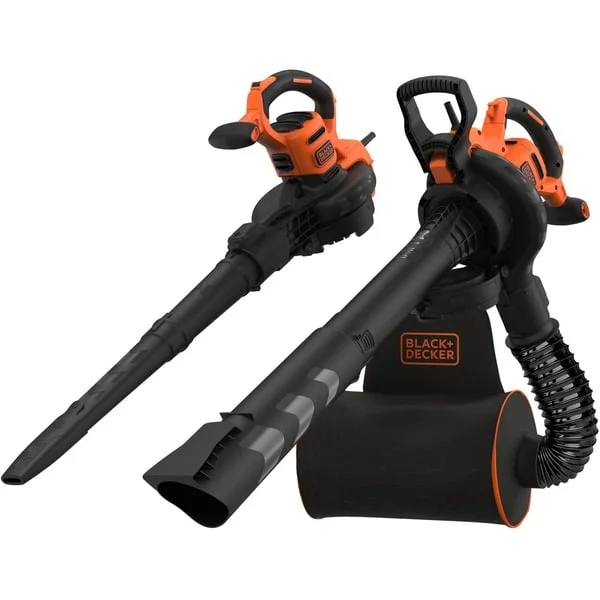 BLACK+DECKER 3-in-1 Elektro-Laubsauger BEBLV300-QS, Laubsauger/Laubbläser (schwarz/orange, 3.000 Watt)