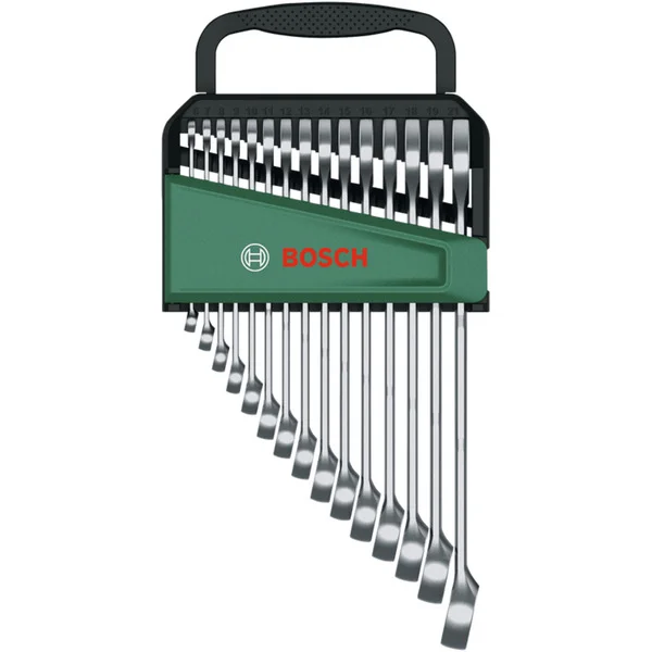 Bosch Heimwerken & Garten Ring-/Maulschlüssel Set, 15St, Schraubenschlüssel (Mit Organizer)
