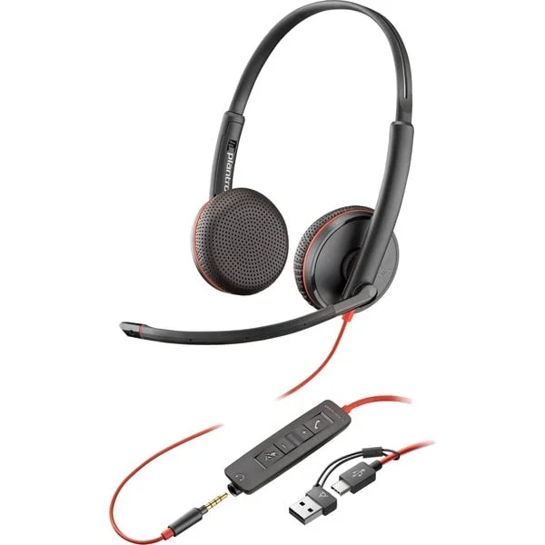 Poly Blackwire 3225, Headset (schwarz, Stereo, USB-C)