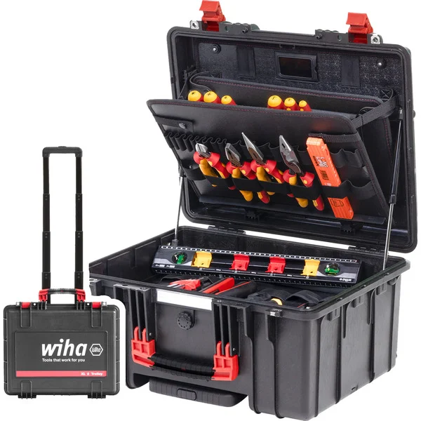Wiha Werkzeug-Set XL 2 Trolley electric (schwarz/rot, 60-teilig, mit Trolley-Koffer)