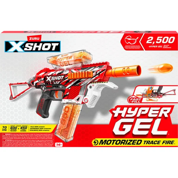 ZURU XSHOT - Hyper-Gel Blaster Trace Fire, Gel-Blaster (inkl. 2500 Gel-Kugeln)
