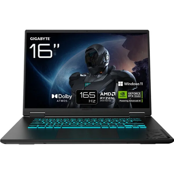 GIGABYTE GAMING A16 3VHK3DE894SH, Gaming-Notebook (schwarz, AMD Ryzen 7 260, NVIDIA GeForce RTX 5060, 16 GB DDR5, 1 TB (1 TB SSD), Windows 11 Home)