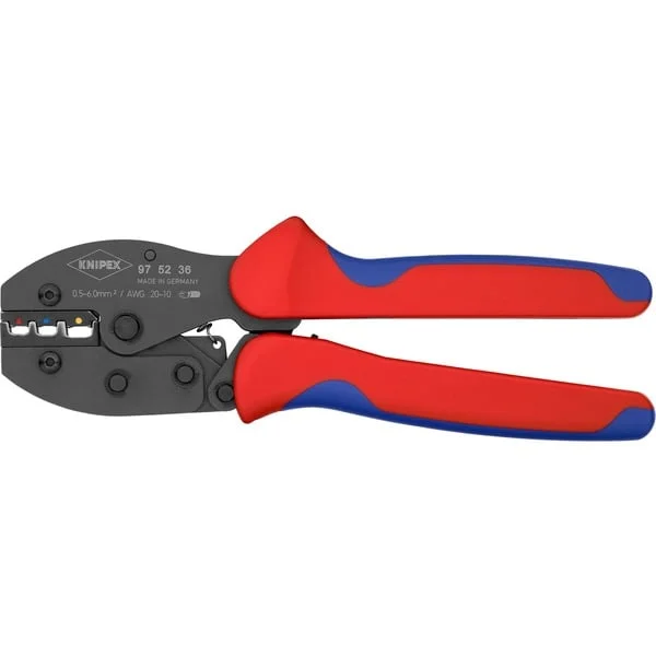 KNIPEX PreciForce Crimpzange 97 52 36 SB (rot/blau, Crimpen 0,5 - 6,0mm²)