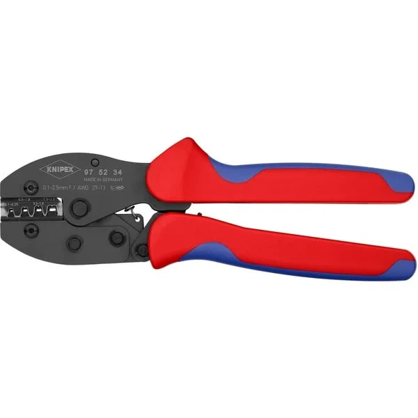 KNIPEX PreciForce Crimpzange 97 52 34 SB (rot/blau, Crimpen 0,1 - 2,5mm²)