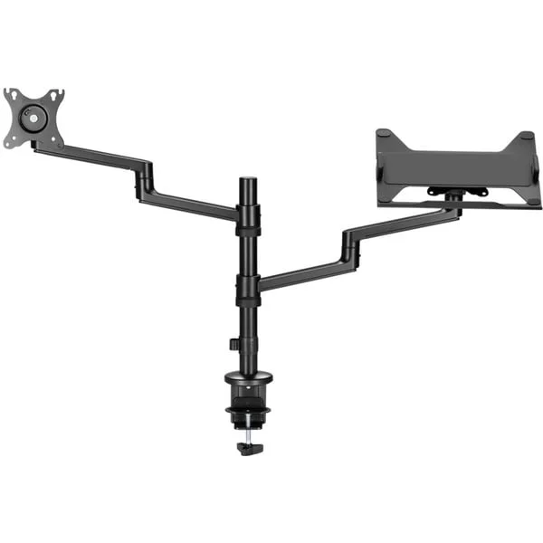 goobay Deluxe Monitorhalterung mit Laptop-Arm (schwarz, für Monitore von 17" - 32" (43 - 81cm))