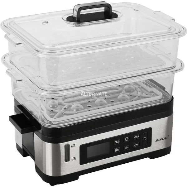Steba Dampfgarer DG 2 (edelstahl/schwarz, 1.200 Watt, 3 bis 6 Liter)