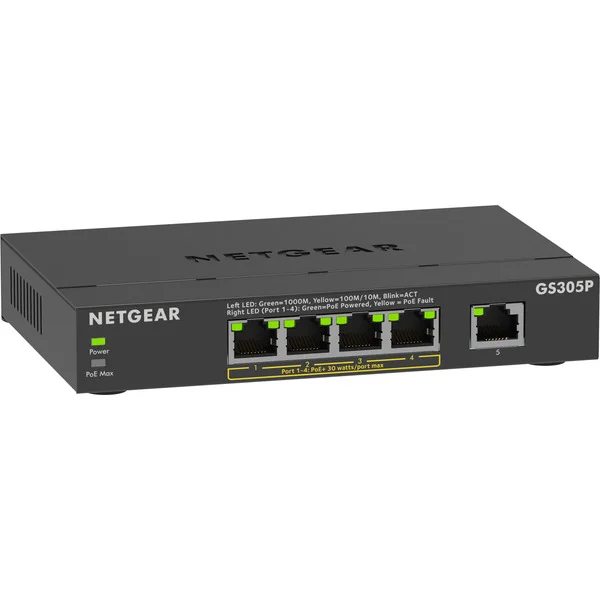 Netgear GS305P, Switch (schwarz)