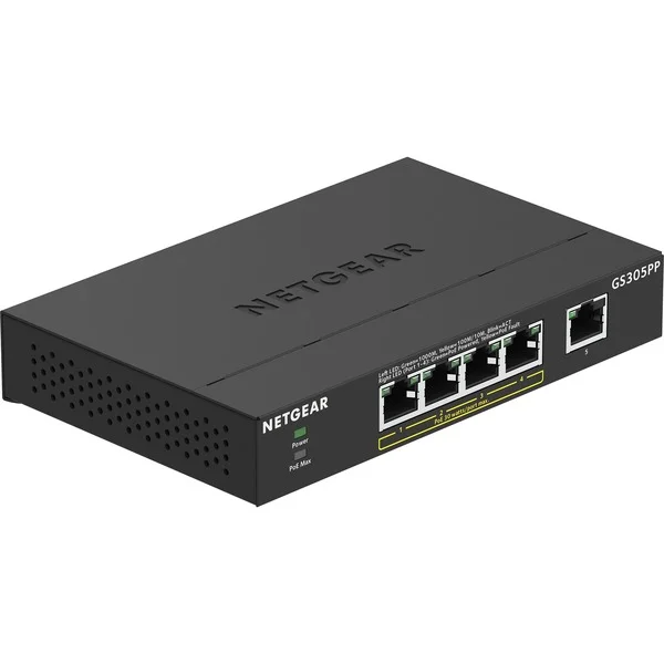Netgear GS305PP, Switch (schwarz)