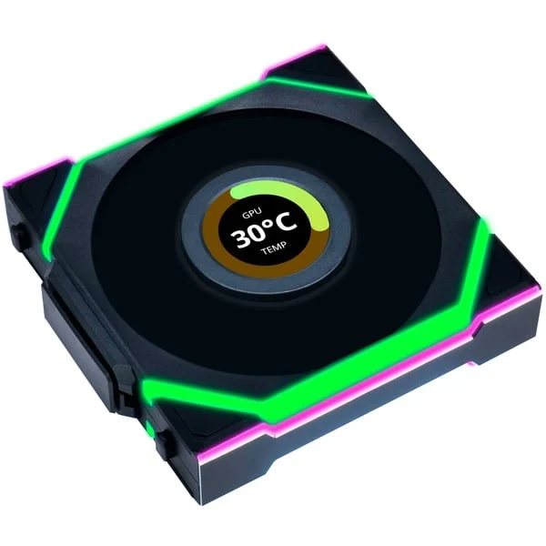 Lian Li UNI FAN SL120 LCD Wireless, Gehäuselüfter (schwarz, Reverse, 120 mm)