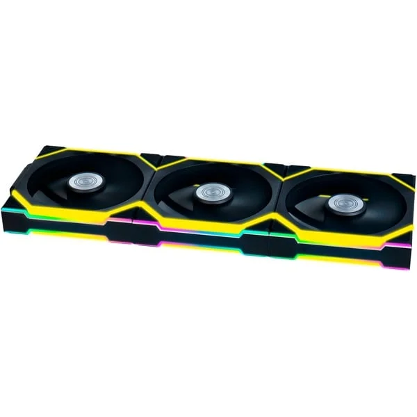 Lian Li UNI FAN SL120 Wireless, Gehäuselüfter (schwarz, 3er-Pack inkl. Controller, 120 mm)