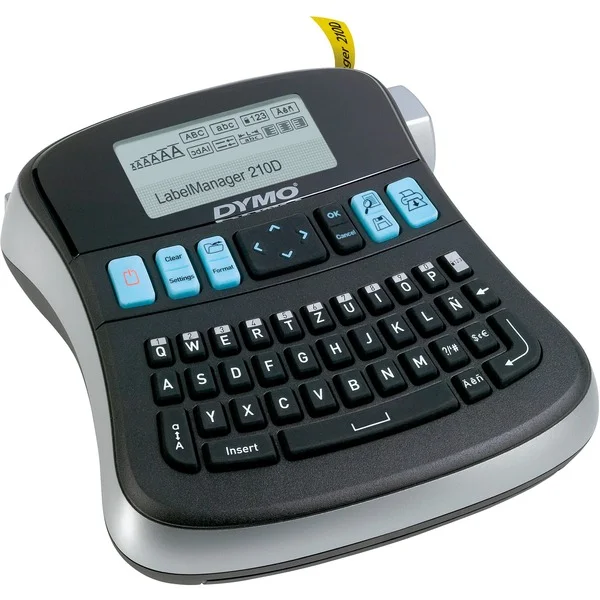 Dymo LabelManager 210D+, Beschriftungsgerät (schwarz/silber, mit QWERTZ-Tastatur, S0784470)