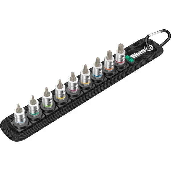 Wera Belt A3 Sechsrund HF Zyklop Bitnuss-Satz, 9-teilig, Steckschlüssel (schwarz/silber, 1/4"-Antrieb)