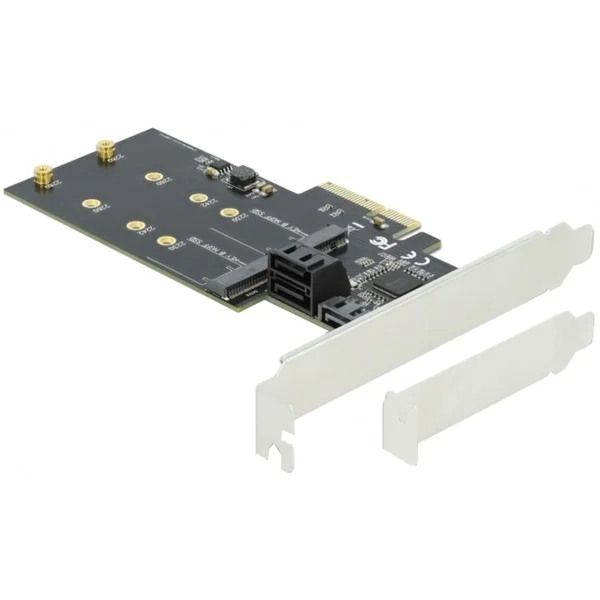 DeLOCK 3 Port SATA + M.2 Key B PCIe x4 Low Profile, Schnittstellenkarte