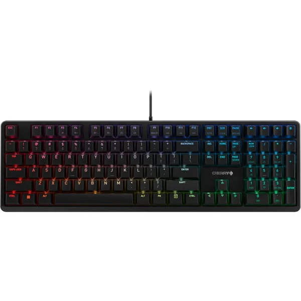 CHERRY G80-3000N RGB, Tastatur (schwarz, EU-Layout (QWERTY), Cherry MX Silent Red)