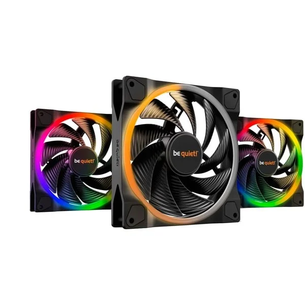 be quiet! Light Wings PWM 140 mm high-speed Triple Pack, Gehäuselüfter (schwarz, 3er Pack, inkl. ARGB-Hub, 140 mm)