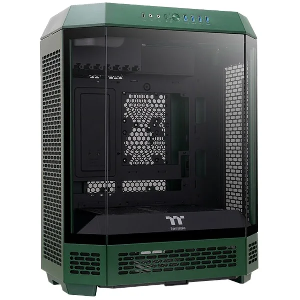 Thermaltake The Tower 600 Racing Green, Tower-Gehäuse (dunkelgrün, Tempered Glass x 3)
