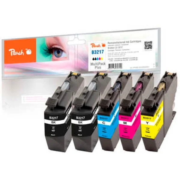 Peach Tinte Spar Pack Plus PI500-225 (kompatibel zu Brother LC-3217)