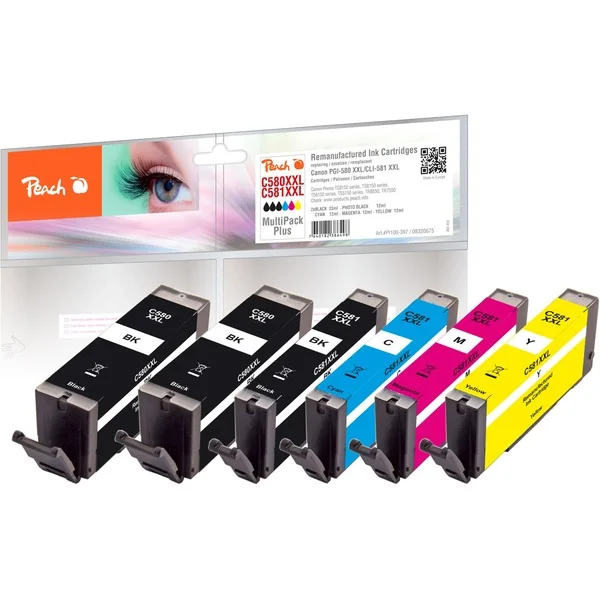 Peach Tinte Spar Pack Plus PI100-397 (kompatibel zu Canon PGI-580XXL, CLI-581XXL)