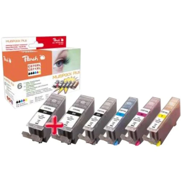 Peach Tinte MultiPack PI100-294 (kompatibel zu Canon PGI-570XL, CLI-571XL)
