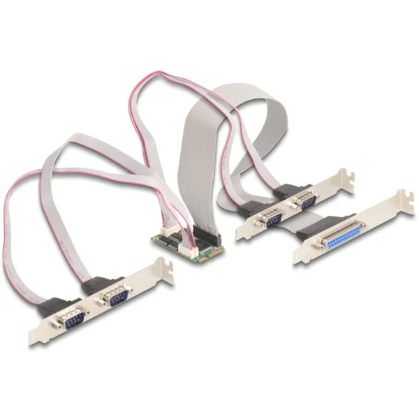 DeLOCK Mini PCIe I/O PCIe full size 4 x Seriell RS-232, 1 x Parallel
