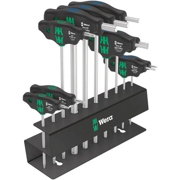 Wera Bicycle Set 6, Schraubendreher (schwarz/grün, 10-teilig, mit Metall-Rack zur Wandmontage)