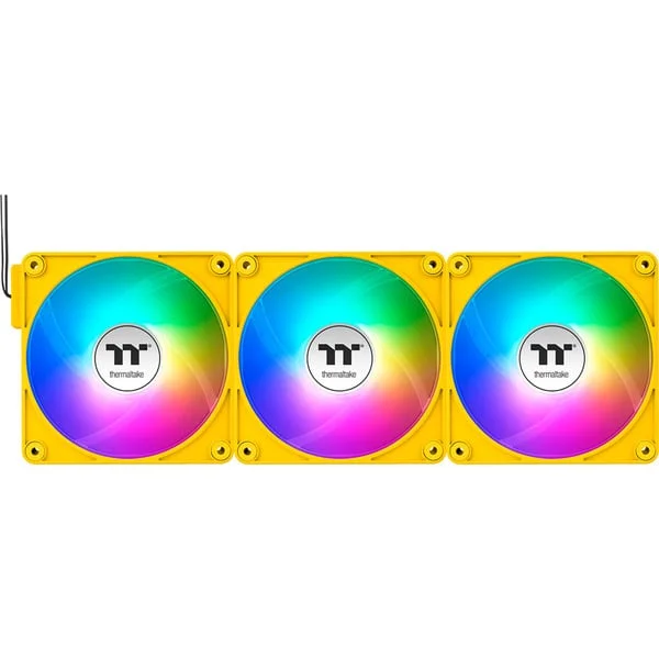 Thermaltake CT120 EX ARGB Sync PC Cooling Fan Bumblebee, Gehäuselüfter (gelb, 3er-Pack, 120 mm)