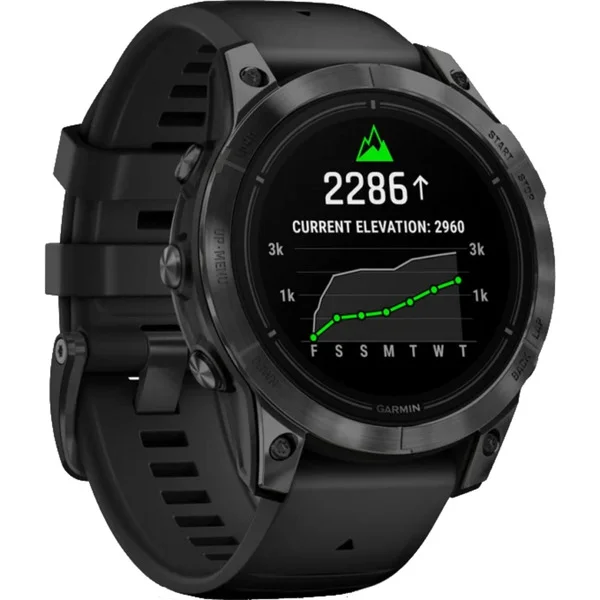 Garmin epix Pro (Gen 2) Standard Edition, Smartwatch (schwarz/dunkelgrau, 47 mm, Silikon-Armband)
