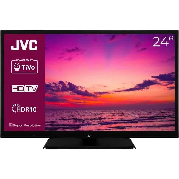 JVC LT-24VH5455, LED-Fernseher (60 cm (24 Zoll), schwarz, WXGA (HD-Ready), Triple Tuner, Smart TV, TiVo Betriebssystem)