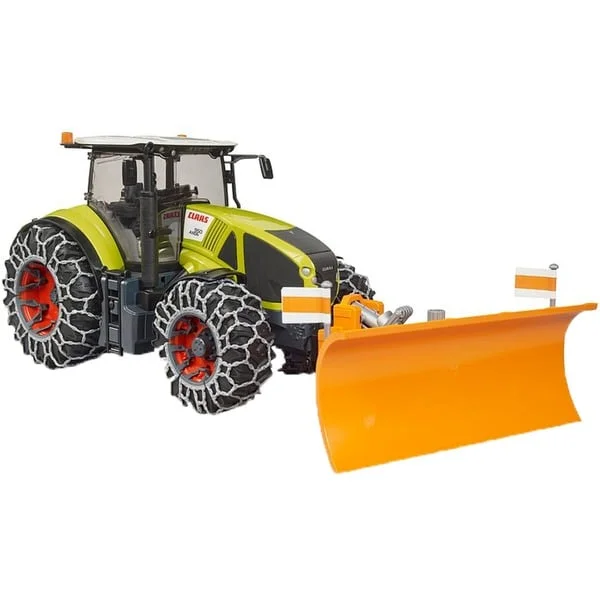 bruder 03018 Claas Axion 950 mit Schneeketten und Räumschild, Modellfahrzeug