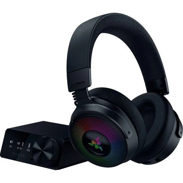 Razer Kraken V4 Pro , Gaming-Headset (schwarz, Bluetooth 5.3, USB-Dongle, OLED Control-Hub)