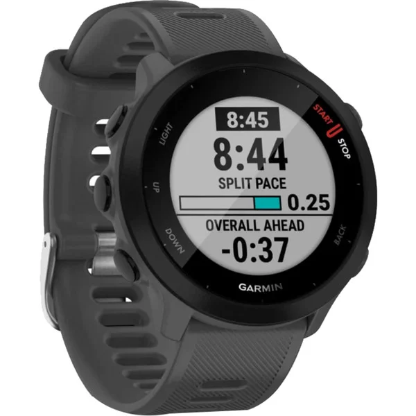 Garmin Forerunner 55, Smartwatch (dunkelgrau/schwarz, 42 mm, Silikon-Armband)