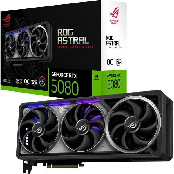 ASUS GeForce RTX 5080 ROG ASTRAL GAMING OC, Grafikkarte (DLSS 5, 3x DisplayPort, 2x HDMI 2.1)