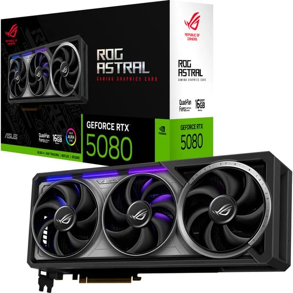 ASUS GeForce RTX 5080 ROG ASTRAL GAMING, Grafikkarte (DLSS 5, 3x DisplayPort, 2x HDMI 2.1)
