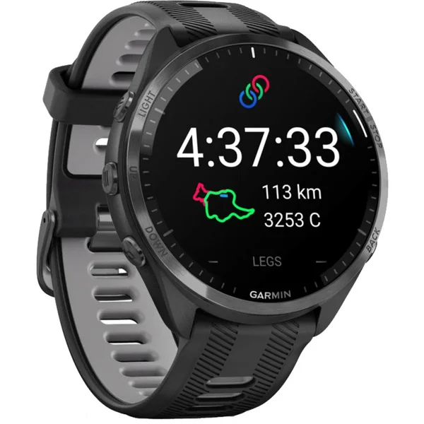 Garmin Forerunner 965, Smartwatch (47 mm, Silikon-Armband)