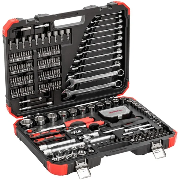 GEDORE red Steckschlüssel-Satz 1/4" + 1/2", 232-teilig, Werkzeug-Set (rot/schwarz, mit 2 Umschalt-Knarren)