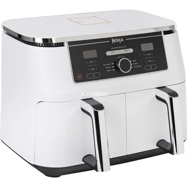 Ninja Foodi MAX Dual Zone Heißluftfritteuse AF400EUWH (weiß, 2x 1.235 Watt, 2 Körbe je 4,75 Liter)