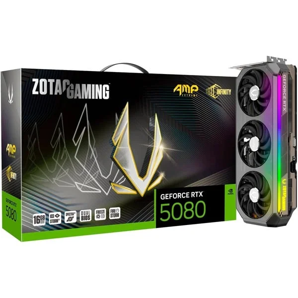 ZOTAC GeForce RTX 5080 AMP Extreme INFINITY, Grafikkarte (DLSS 5, 3x DisplayPort, 1x HDMI 2.1)