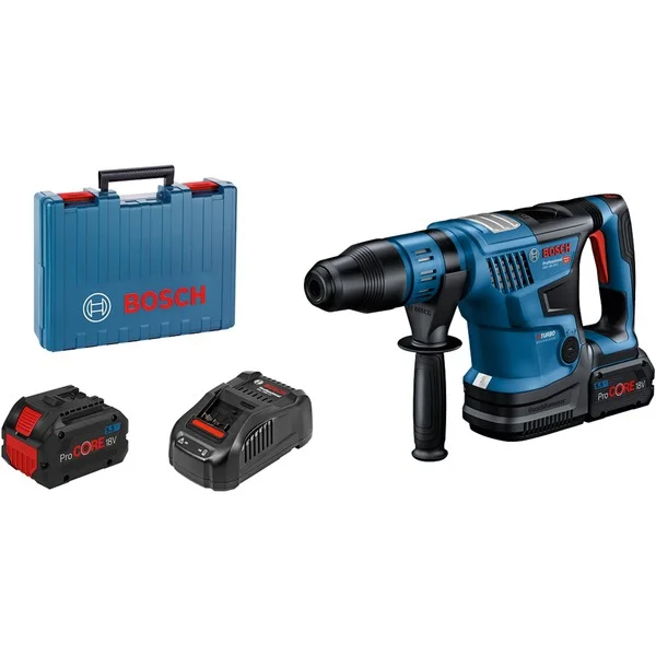 Bosch Professional PRO Akku-Bohrhammer BITURBO GBH 18V-36 C Professional (blau/schwarz, 2x Akku ProCORE18V 5,5Ah, Bluetooth Modul, im Koffer)