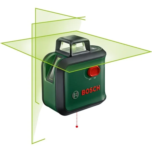 Bosch Heimwerken & Garten Kreuzlinienlaser AdvancedLevel 360 (grün/schwarz, grüne Laserlinien, Reichweite Ø 24 Meter)