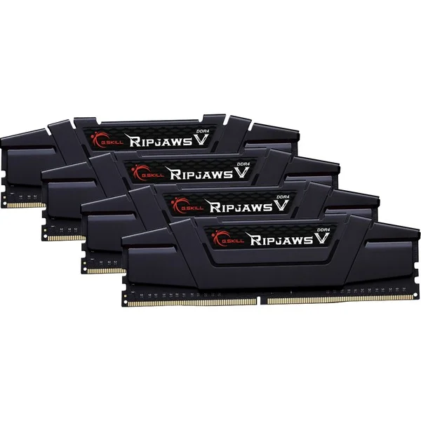 G.Skill DIMM 64 GB DDR4-3600 (4x 16 GB) Quad-Kit, Arbeitsspeicher (schwarz, F4-3600C18Q-64GVK, Ripjaws V, INTEL XMP)