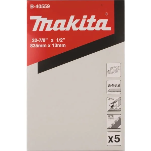 Makita Bandsägeblatt B-40559, 835 x 13mm, 18TPI (5 Stück, BIM)