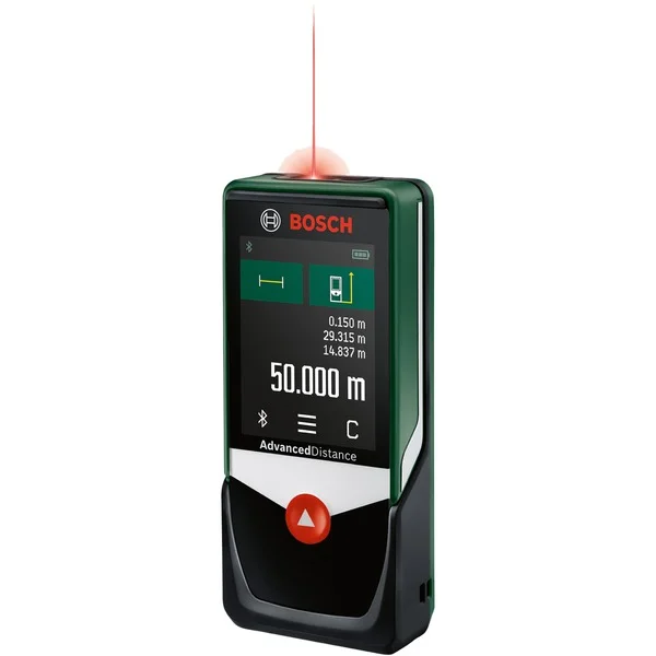 Bosch Heimwerken & Garten Laser-Entfernungsmesser AdvancedDistance 50C (grün/schwarz, Reichweite 50m, Bluetooth)