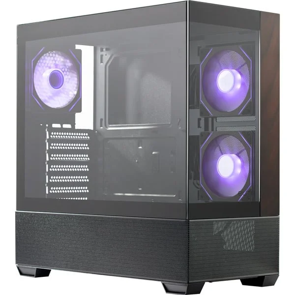 Cooler Master Elite 690 Wood, Tower-Gehäuse (schwarz/holz, Tempered Glass x 2)